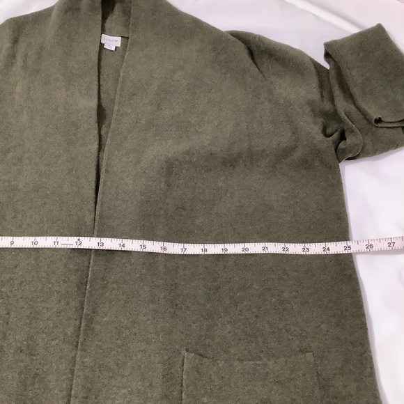 J.Crew Green Cotton Long Open Cardigan Sweater XL (C020) - Picture 10 of 13